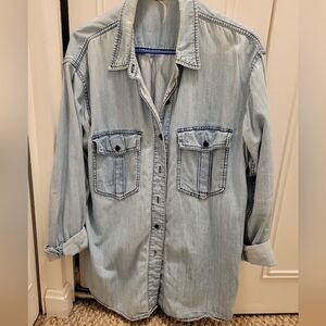 Free People Chambray Denim Button Down